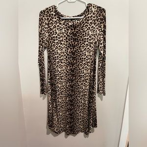 Cherish- Leopard Print Dress- Size S Fit and Flare- Light